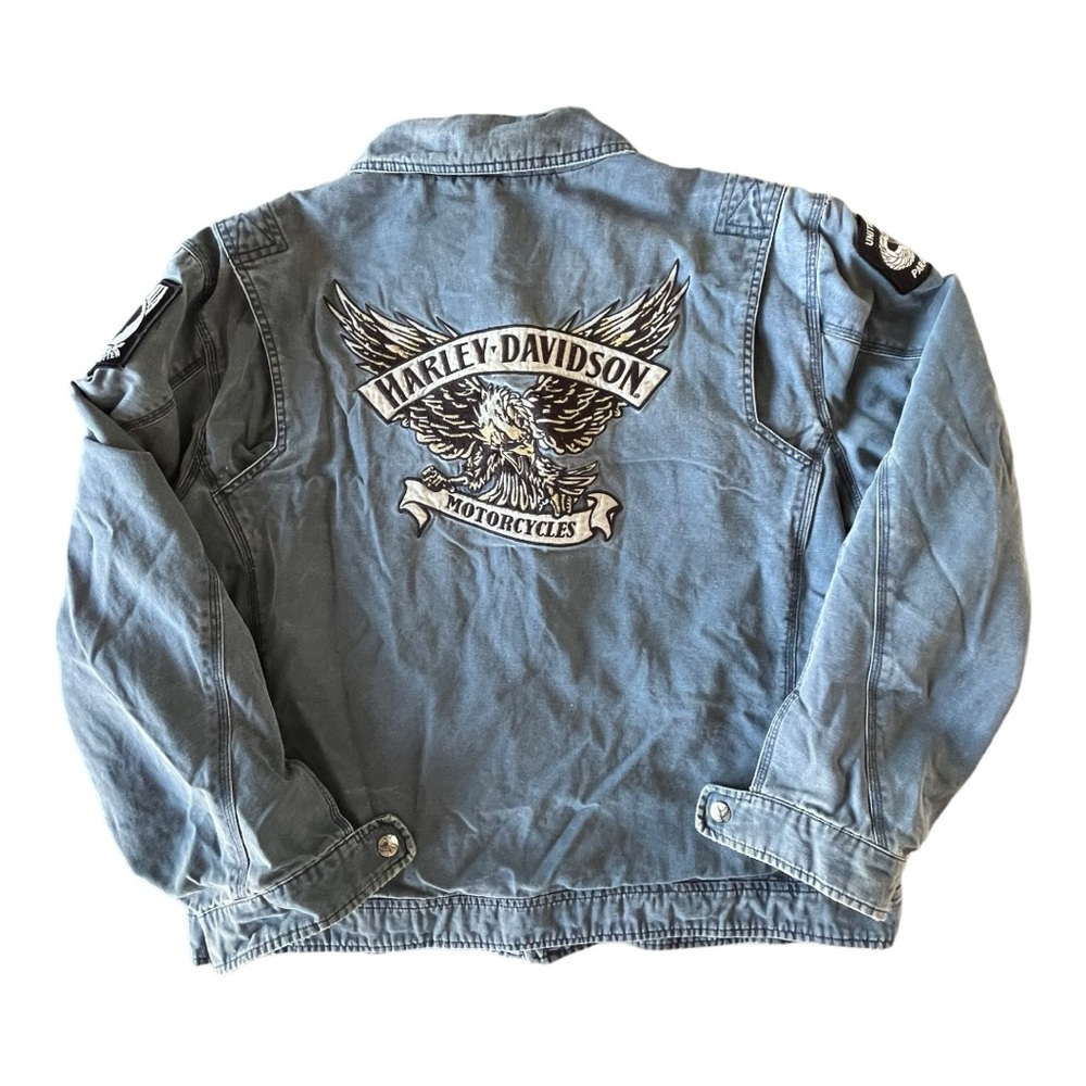 Harley-Davidson Light Blue Denim Jacket with Eagle Patch